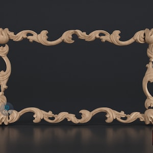 Carved Frame STL 3D Model, Carvign Frame, CNC Router Carving ArtCAM File, CNC files, Wood, Art, Wall Decor SKWF10167