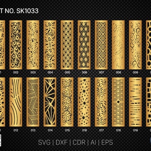 20 Decorative panel | Set SK1033 | Room Divider, Screen, Partitions, Door Panel Laser, Cnc, Plasma, Cricut File CDR, Svg, AI, Dxf, Eps