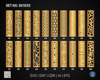 20 Decorative panel | Set SK1033 | Room Divider, Screen, Partitions, Door Panel Laser, Cnc, Plasma, Cricut File CDR, Svg, AI, Dxf, Eps