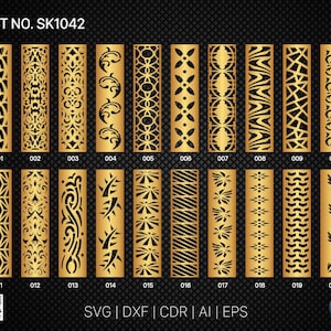 20 Decorative panel | Set SK1042 | Room Divider, Screen, Partitions, Door Panel Laser, Cnc, Plasma, Cricut File CDR, Svg, AI, Dxf, Eps
