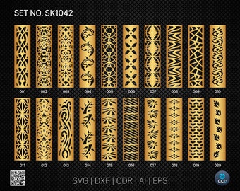 20 Decorative panel | Set SK1042 | Room Divider, Screen, Partitions, Door Panel Laser, Cnc, Plasma, Cricut File CDR, Svg, AI, Dxf, Eps