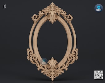 Carved Frame STL 3D Model, Carvign Frame, CNC Router Carving ArtCAM File, CNC files, Wood, Art, Wall Decor SKWF10105