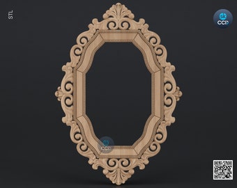 Carved Frame STL 3D Model, Carvign Frame, CNC Router Carving ArtCAM File, CNC files, Wood, Art, Wall Decor SKWF10258