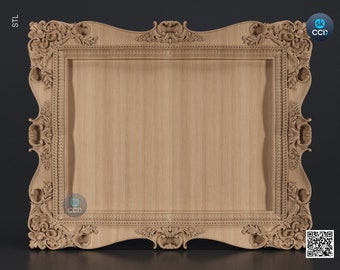 Carved Frame STL 3D Model, Carvign Frame, CNC Router Carving ArtCAM File, CNC files, Wood, Art, Wall Decor SKWF10180