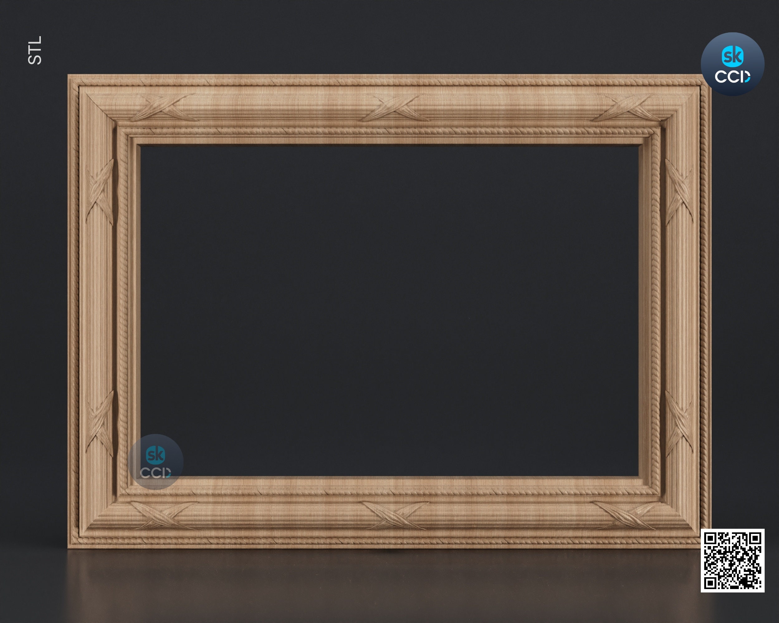 Carved Frame STL 3D Model, Carvign Frame, CNC Router Carving Artcam