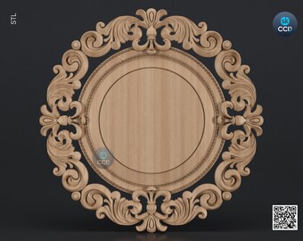 Carved Frame STL 3D Model, Carvign Frame, CNC Router Carving ArtCAM File, CNC files, Wood, Art, Wall Decor SKWF10176