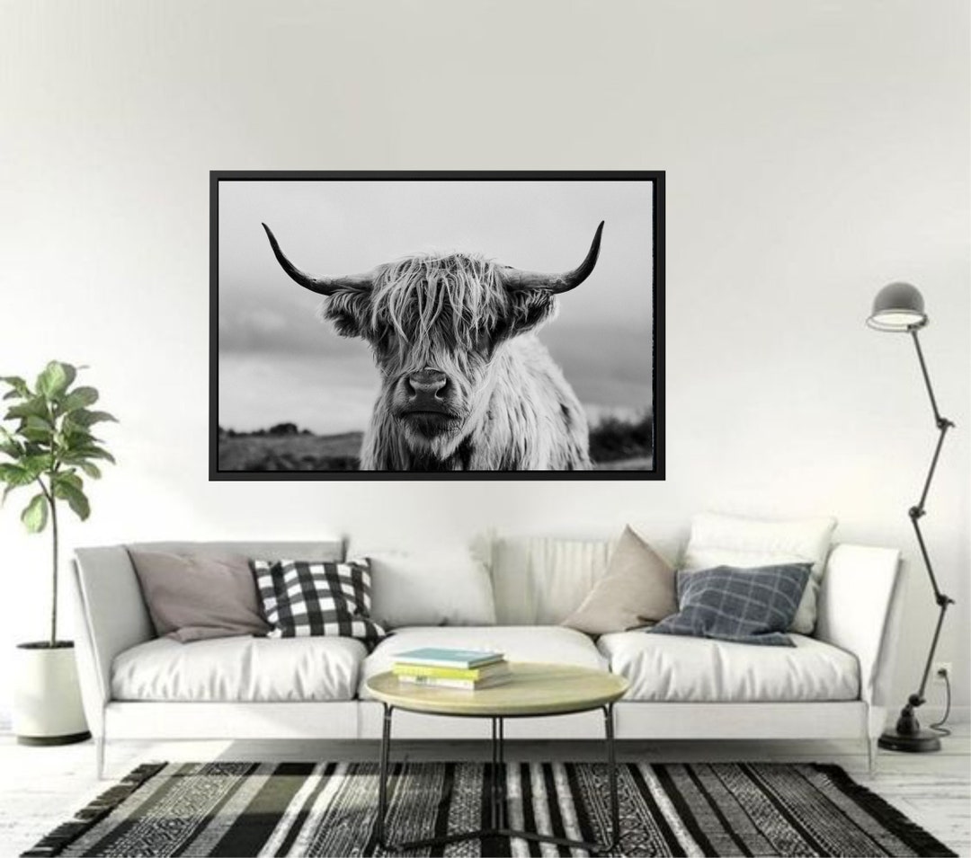 Scottish Highland Cattle Wall Art Cattle Canvas Cattle Wall Etsy