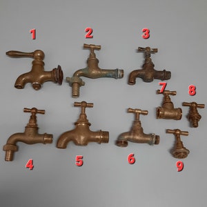 Old faucet. Brass faucet for water. Retro plumbing image 8