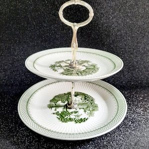 Vintage Ceramic Two-Tier Candy Stand. Fruit bowl, candy bowl, cake stand