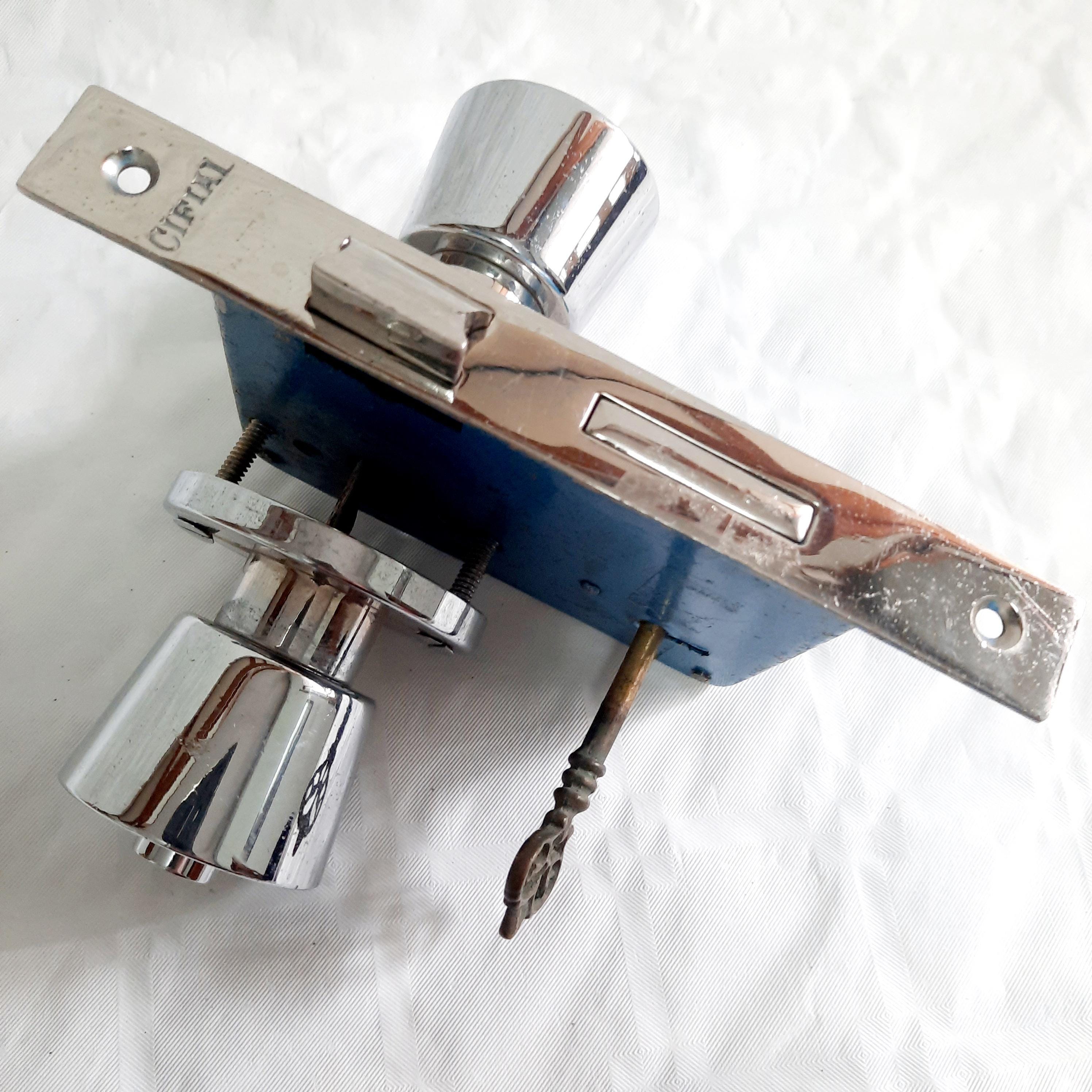 Serrure à larder en acier avec poignées CIFIAL - Ferrures de porte vintage