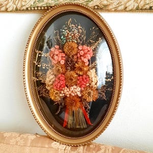 Painel de flores secas em cores Livinges - dekoração de parede feita com flores naturais
