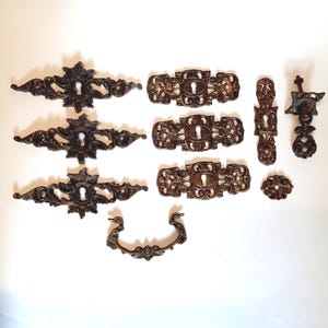 Herrajes para muebles de bronce vintage: Juego de herrajes portugueses para gabinetes