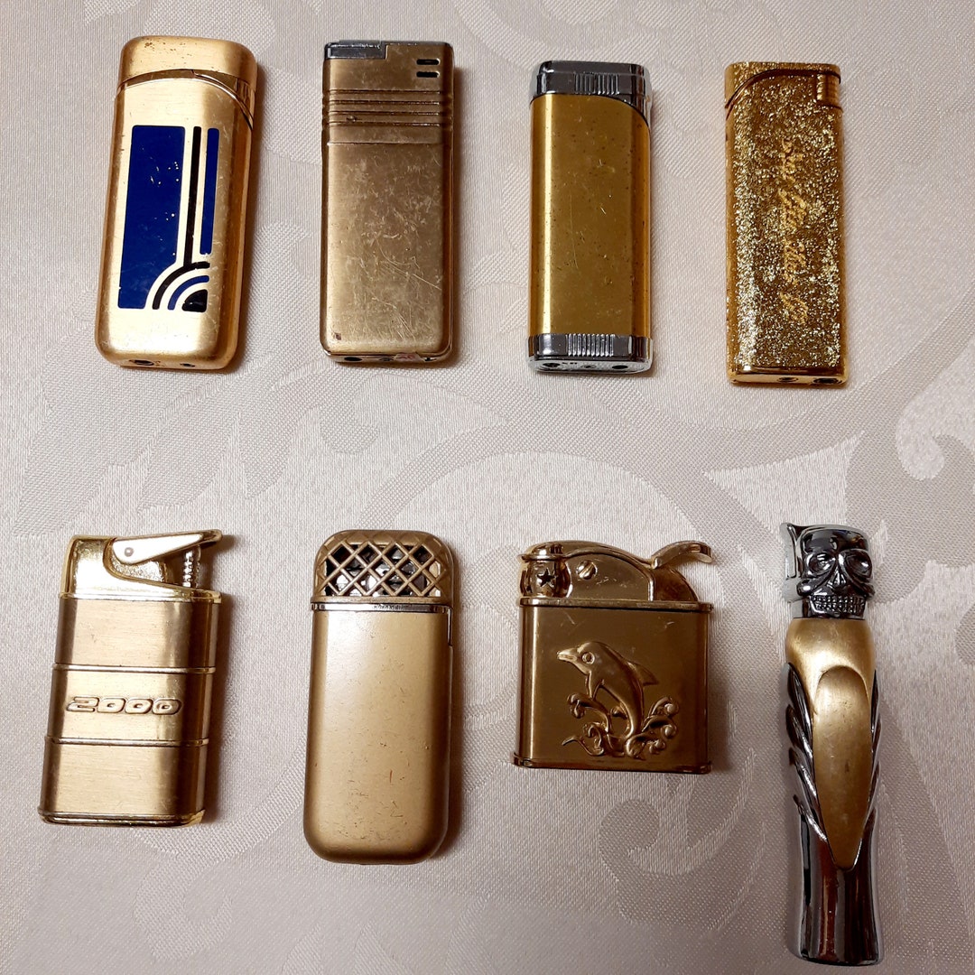 Vintage Lighters Gold Color Lighters Unique Shape Lighters Etsy