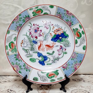 Vintage Famille Rose chinesischer Teller/chinesisches Porzellan/Wohnkultur.Handbemalte chinesische Platte 10 "Vintage Hand dekoriert