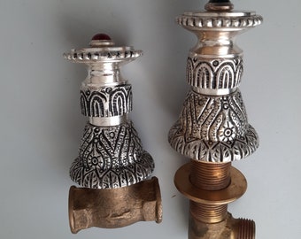 Handmade Brass Bathroom Sink Faucet: Vintage Fish Spout Design