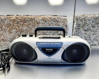 Vintage Philips Cassette Recorder: Stereo Tape Deck, Working Radio