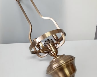 Vintage Brass Three-Arm Chandelier | Retro Pendant Light