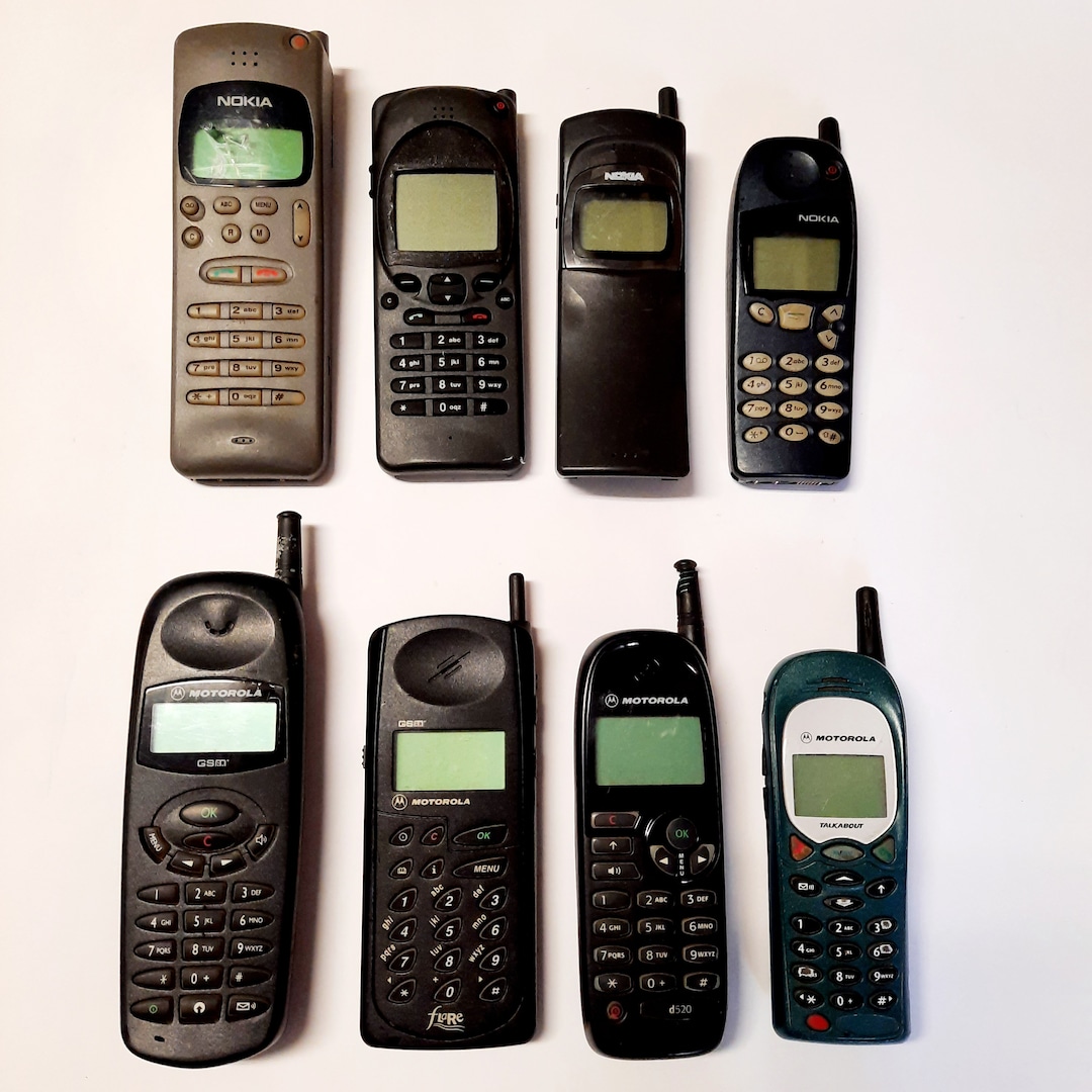 8 Vintage Mobile Phones Motorola Nokia. Rare Vintage Phones. Phones for