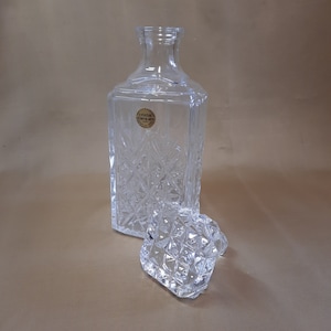 Antique crystal whiskey decanter. French crystal. Handmade.