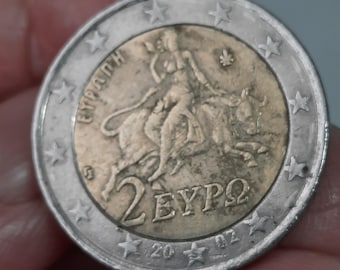 Rare Greek 2 Euro Coin 2002: 'S' Minting Error - Etsy