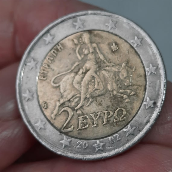 希少なギリシャ2ユーロ硬貨2002年：「S」の鋳造エラー - Etsy 日本