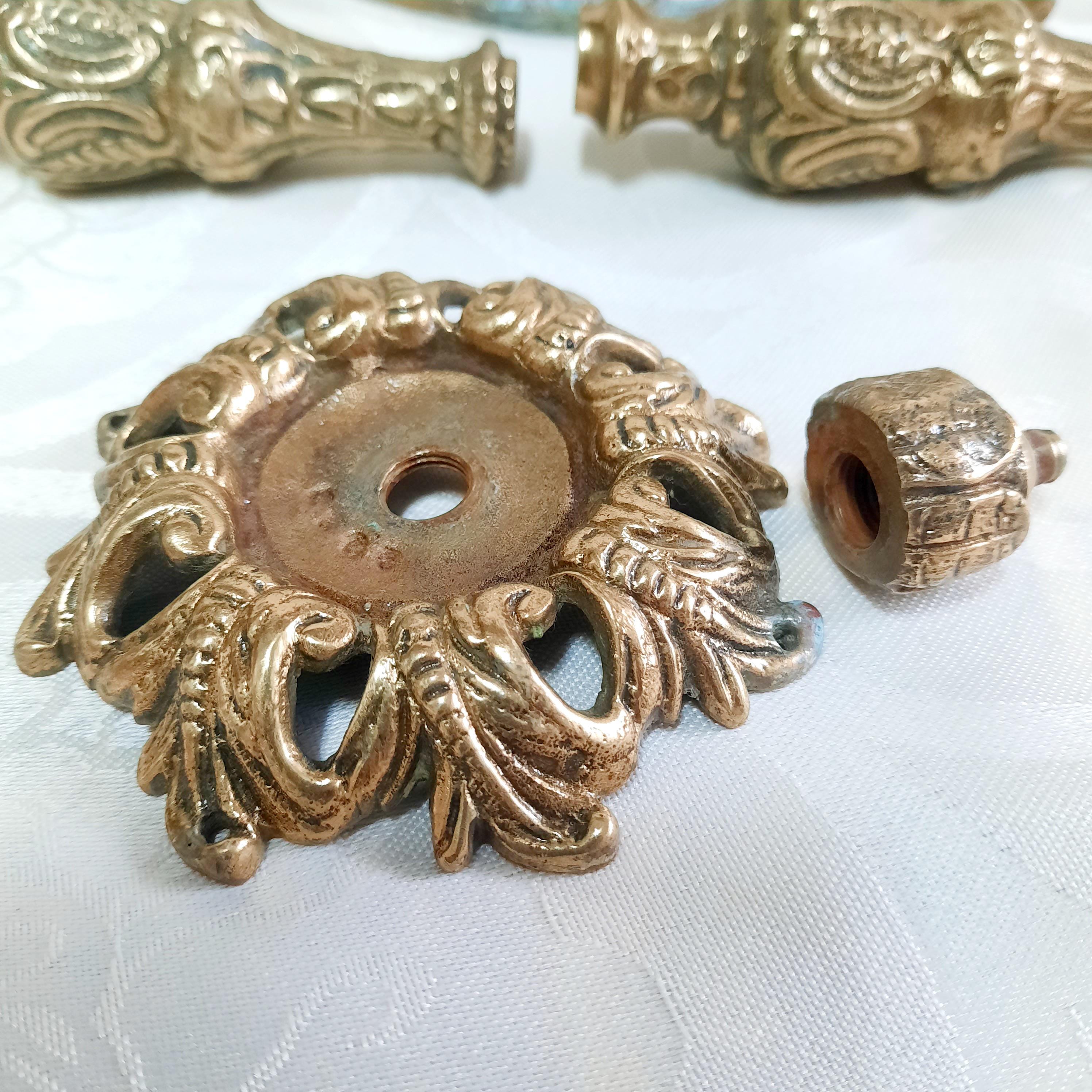 Art Nouveau Ornate Cast Iron Filigree 5 Light Chandelier 20 x 19 Art Nouveau Ornate Cast Iron Filigree 5 Light Chandelier 20 x 19