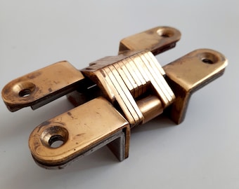 Oval Antique Brass Invisible Door Hinges: Flush Mount