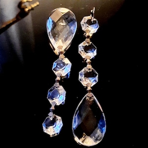Glass Drop Pendants. Crystal Prisms. Chandelier Restoration. Vintage Pendants