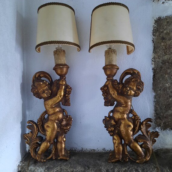 Pair of Antique Metal Wall Lamps From the 1920s. Angel Lamps Etsy UK
