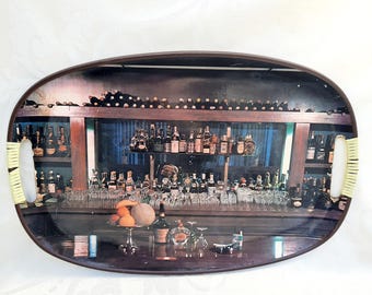 Bandeja vintage de aluminio con asas - Fabricada en Japón