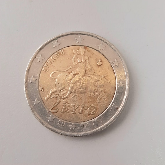 希少なギリシャ2ユーロ硬貨2002年：「S」の鋳造エラー - Etsy 日本