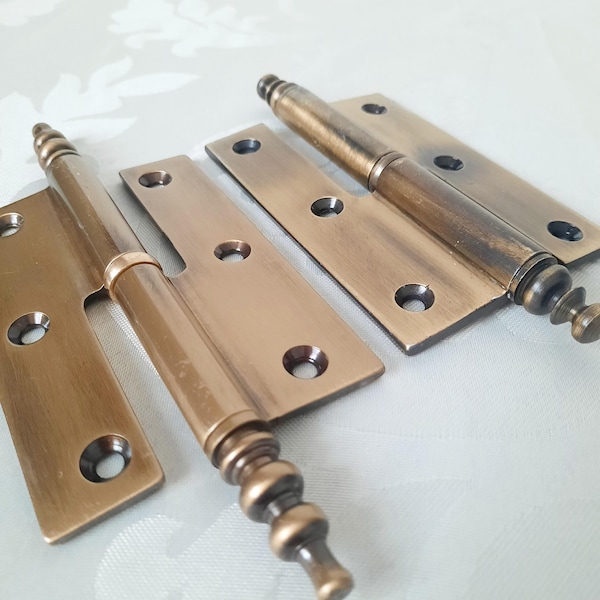 Brass Door Hinges: Decorative Bronze TUPAI Hinges - Various Sizes