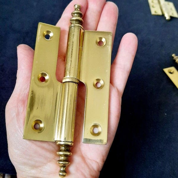 Charnières de porte en laiton TUPAI - Charnières décoratives dorées - Différentes tailles