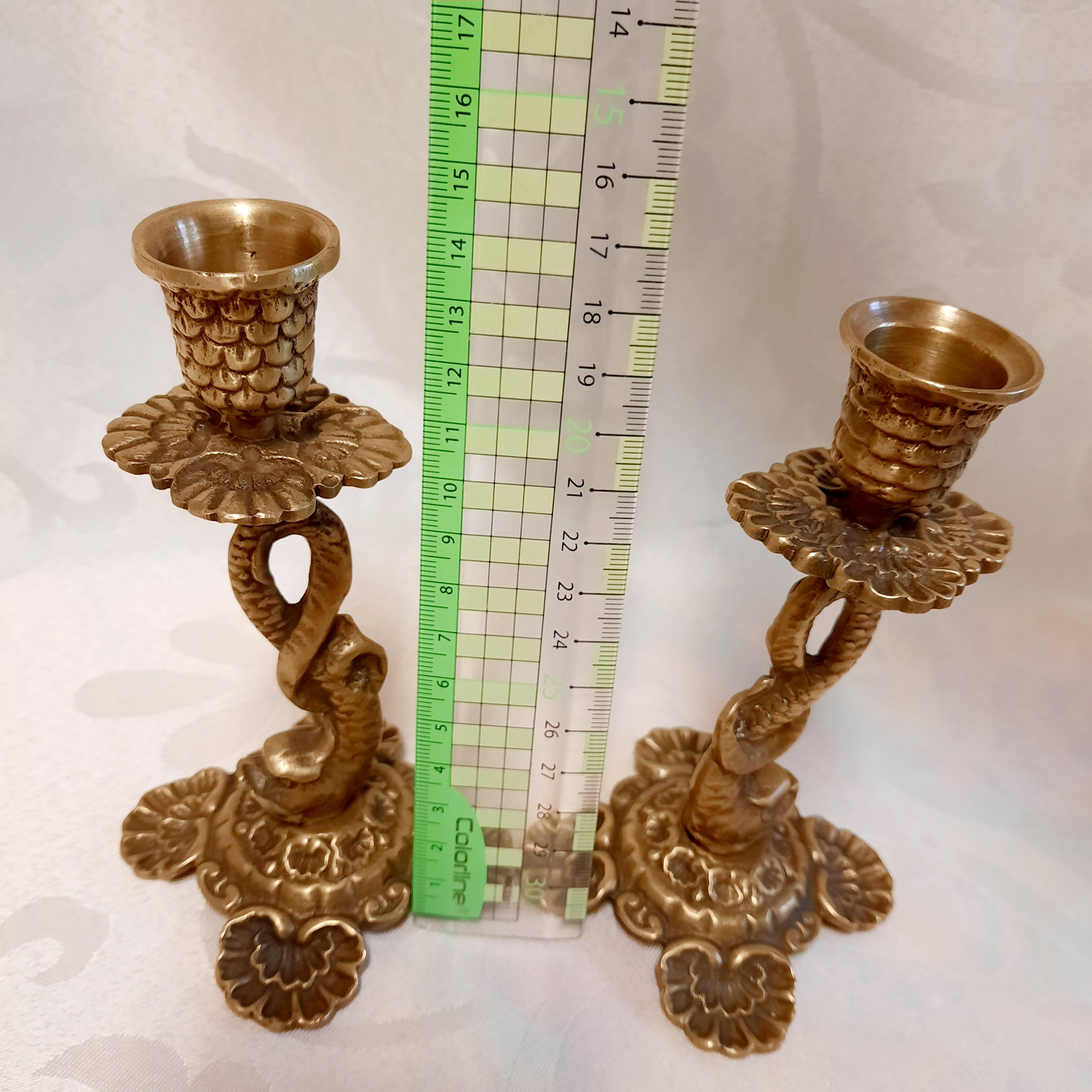Pair of Antique Brass Candlesticks. Decorative Candlesticks in Etsy