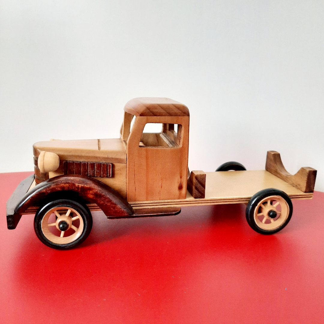 Rustic Toy Handcrafted Natural Wood Vintage Truck Toy, Rustic Pickup Collectible ...