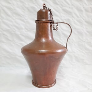 Antique Copper Jug. Water Jug. Drinkware. Rustic Jug. Jug with Lid. Handmade. Portugal.Barracha Portugal