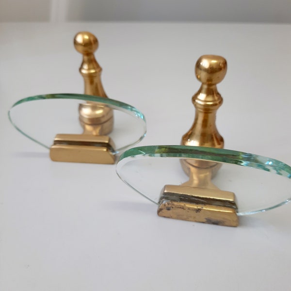 Bathroom accessories. Vintage Brass Wall Mounted Towel Hooks. Brass robe hangers