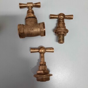 Old faucet. Brass faucet for water. Retro plumbing image 6