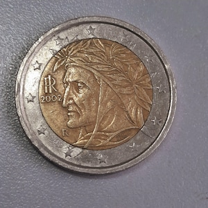 Rare 2 Euro Coin Italy Dante Alighieri.