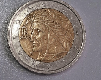 Rare 2 Euro Coin Italy Dante Alighieri.