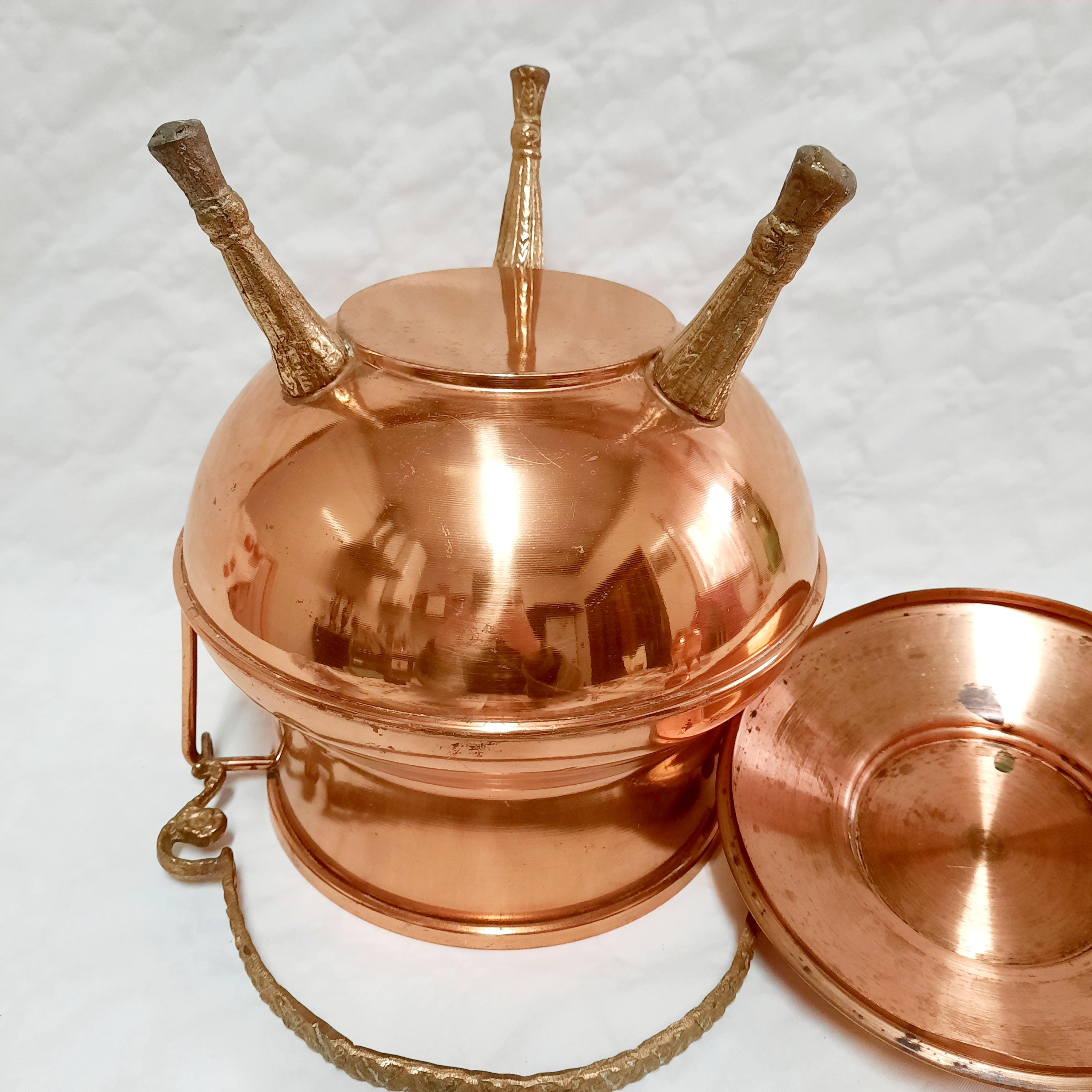 ヴィンテージのポルトガル製蓋付き銅鍋：手作り魔女の大釜 - Etsy 日本