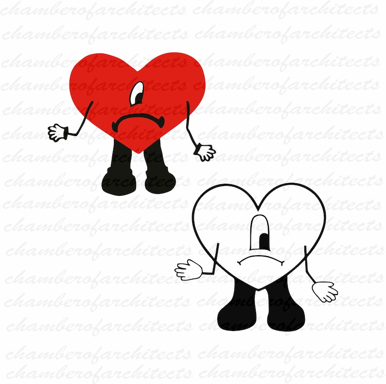 Bad Bunny Heart SVG Png Dxf Cricut File Cameo File Etsy