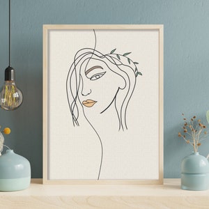 Single line Art, Female Line Art, Printable wall art line drawing, wall art poster, women face drawing, wall design art, faces line art