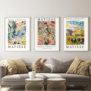 Matisse print Conjunto de 3 galerías de exposiciones digitales, Matisse Wall Art The Bridge, Matisse La Japonaise, Exhibition Art Famous Painting Prints.
