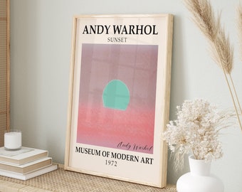 Sunset Andy Warhol Museum Exhibition Poster, Pop Art (Digital Print)