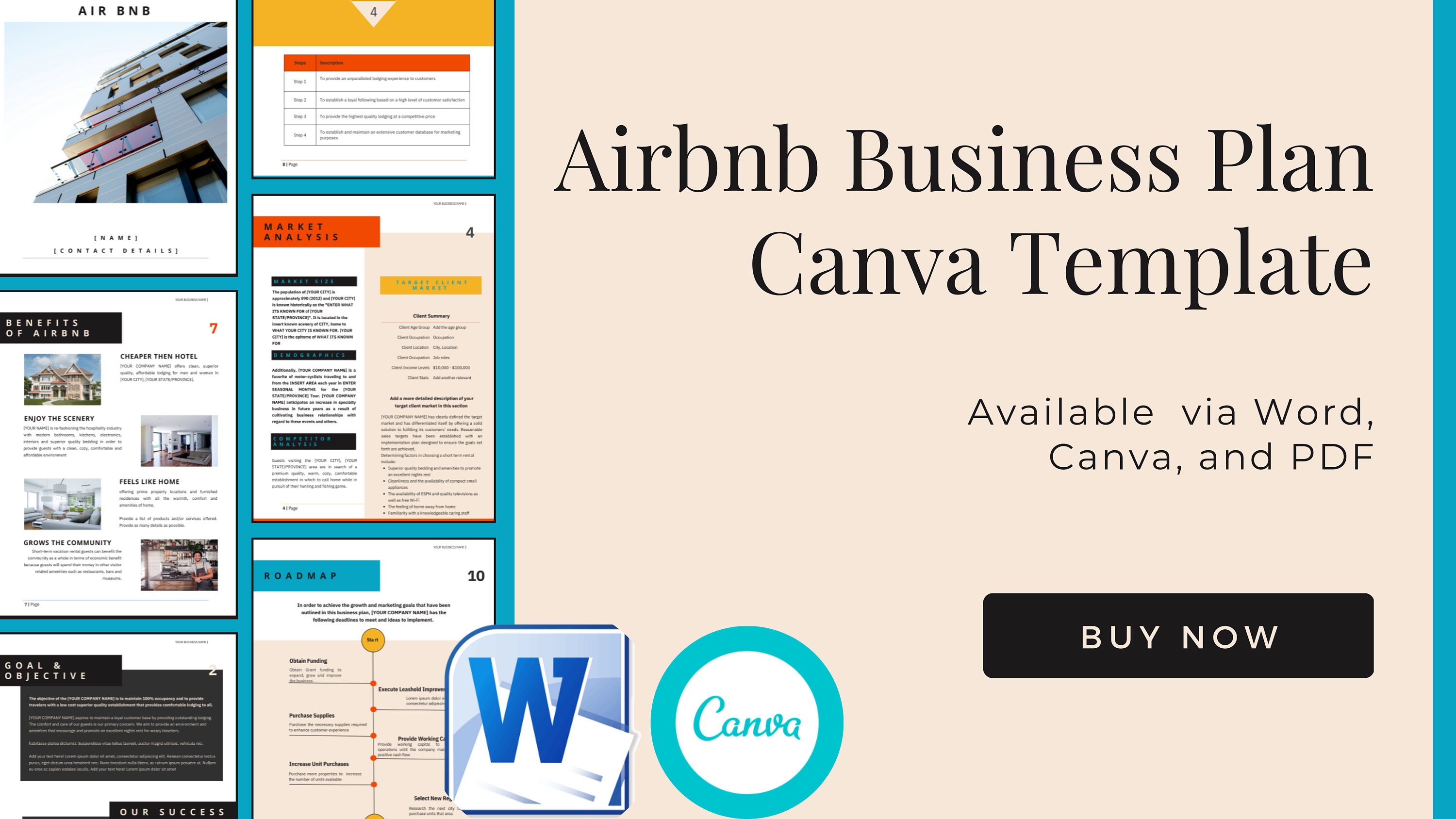 Airbnb Business Plan Canva Template, Small Business Planner, Start up Airbnb Business Plan Canva Template, Small Business Planner, Start up