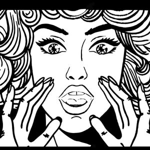 Stencil Pop Shout Girl (stencil in 2 parti)