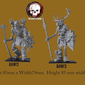 2 X Skeleton Giants base resin cast miniatures 3d prints
