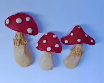 3 x Little Mushrooms fridge magnet set