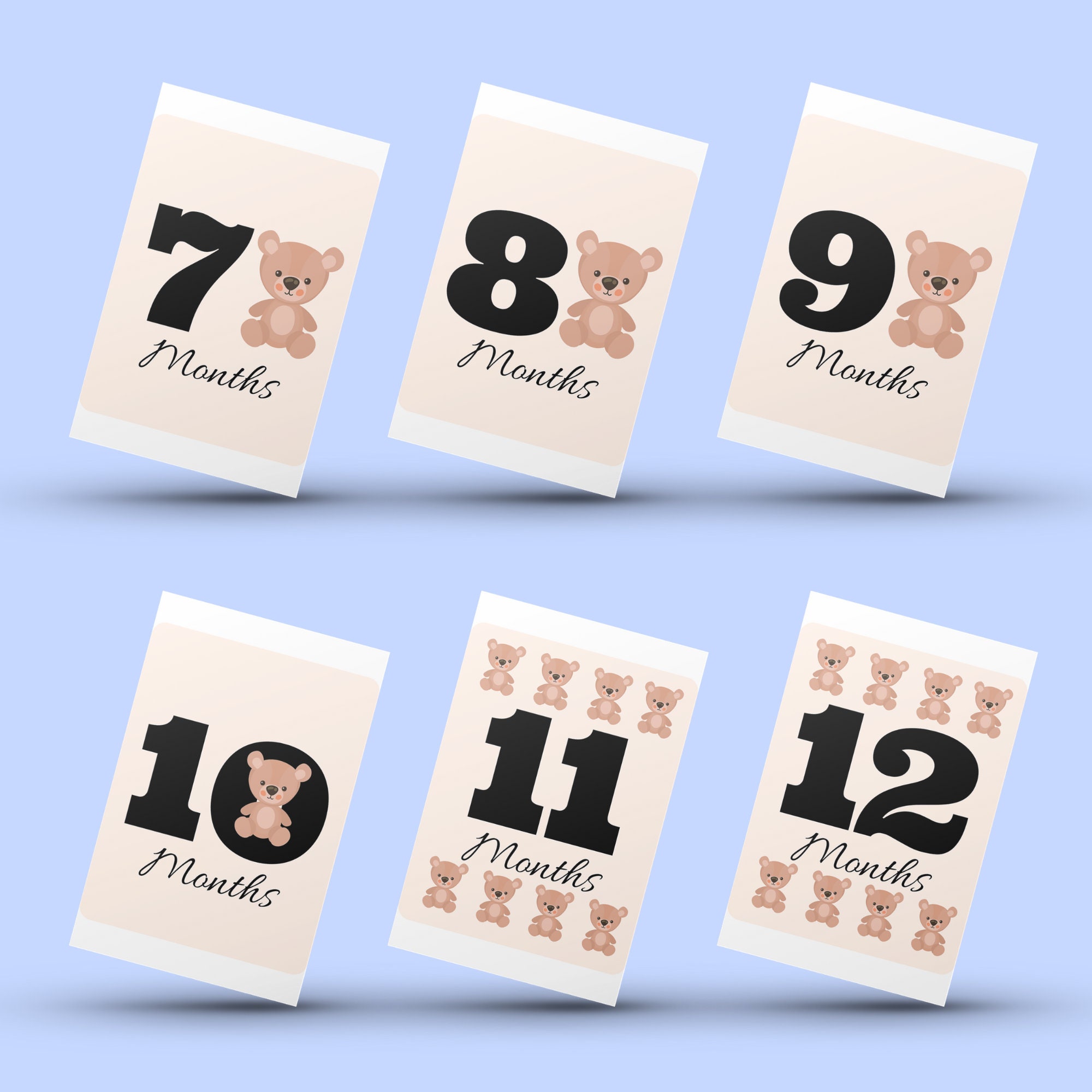 Milestone Cards, Printable Baby Monthly Cards, Digital File, for Baby ...